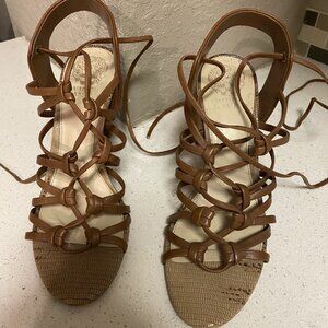 Women's Vince Camuto Broan Sherinda Cage Ankle Wrap Sandal High Heel Shoes 8.5M